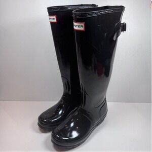 Hunter Original Tall Gloss Rain Boot Black Women's 4 5 Waterproof Cottagecore